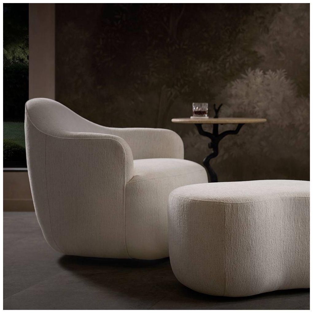 Arteriors Boulder Ottoman Sand