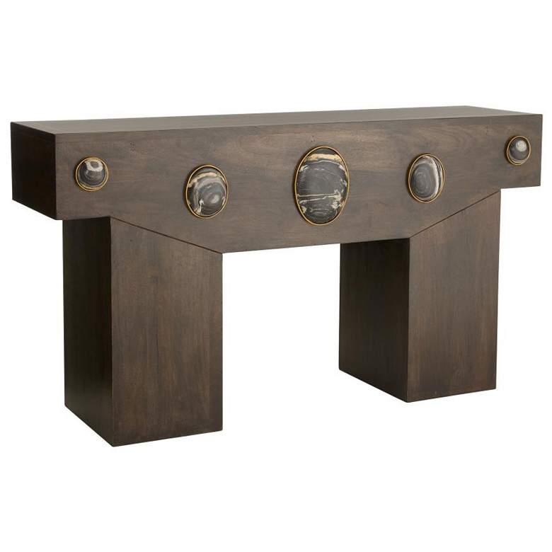 Image 2 Arteriors Cairo Marbl Console Umber Wood