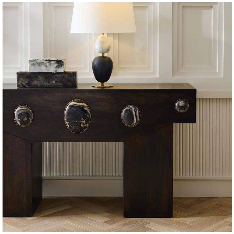 Arteriors Cairo Marbl Console Umber Wood