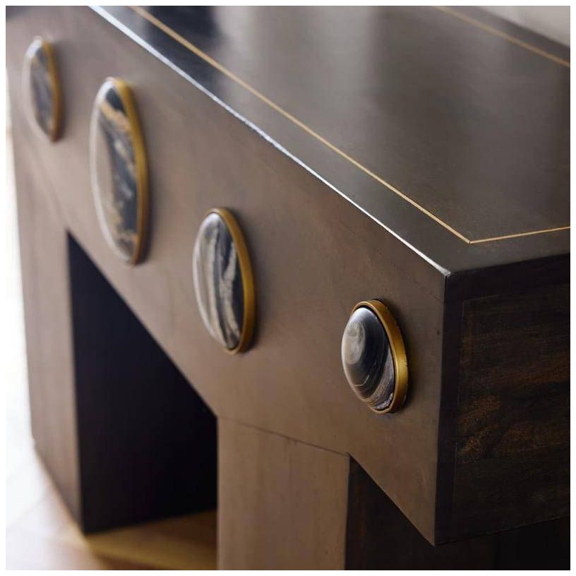 Arteriors Cairo Marbl Console Umber Wood