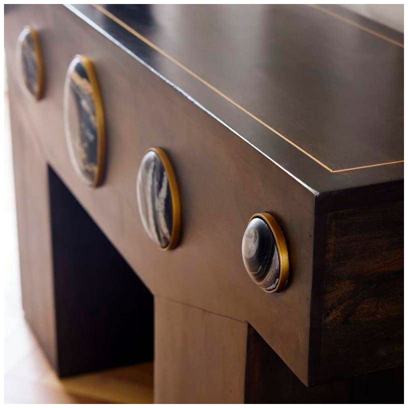 Arteriors Cairo Marbl Console Umber Wood