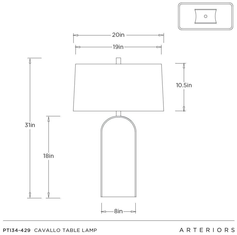 Arteriors Cavallo Table Lamp Gray