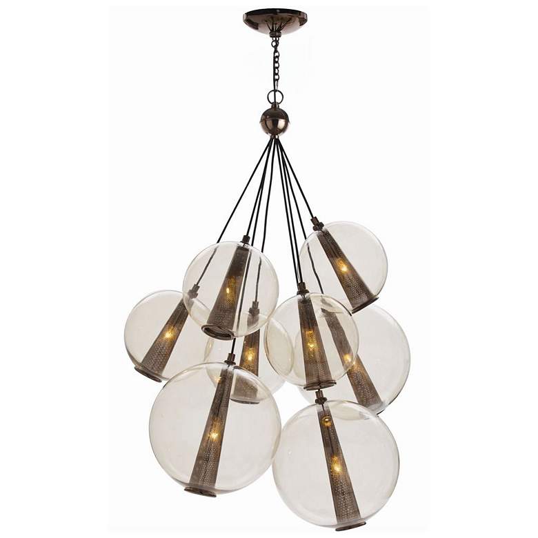Image 1 Arteriors- Caviar Adjustable Large Cluster- 28.5" Brown Nickel, Smoke