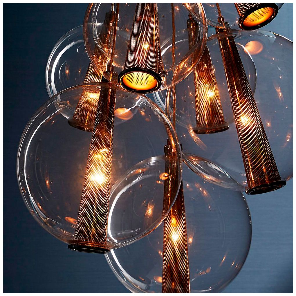 Image 3 Arteriors- Caviar Adjustable Large Cluster- 28.5" Brown Nickel, Smoke  more views