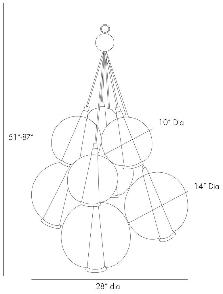 Image 4 Arteriors- Caviar Adjustable Large Cluster- 28.5" Brown Nickel, Smoke  more views