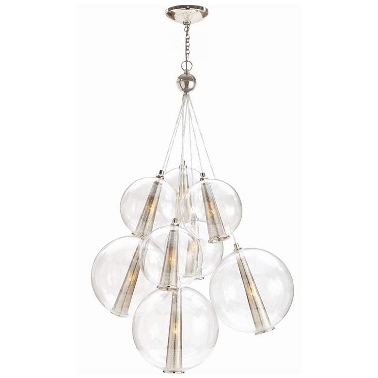 Image 1 Arteriors- Caviar Adjustable Large Cluster- 28.5" Polished Nickel