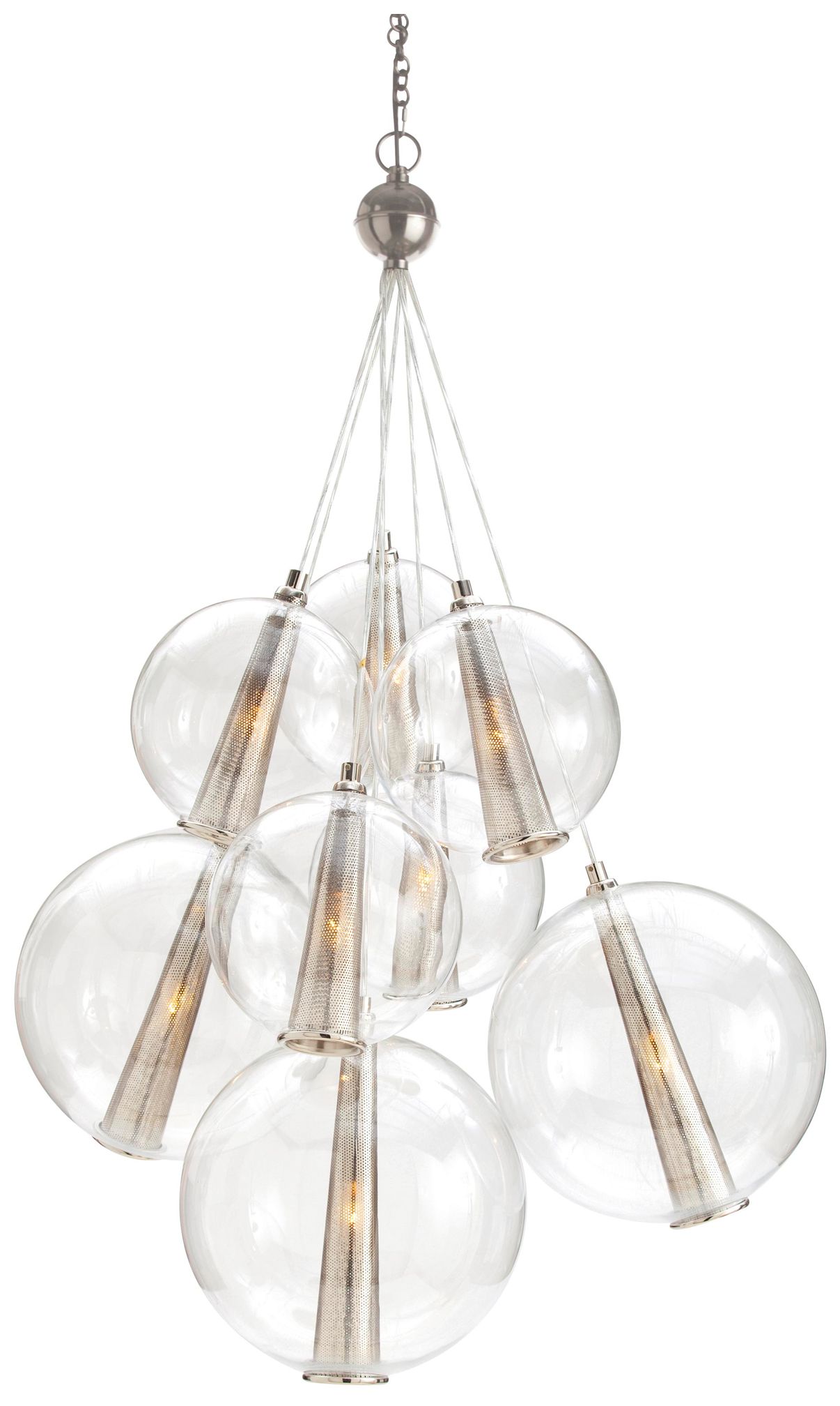 Image 4 Arteriors- Caviar Adjustable Large Cluster- 28.5" Polished Nickel more views