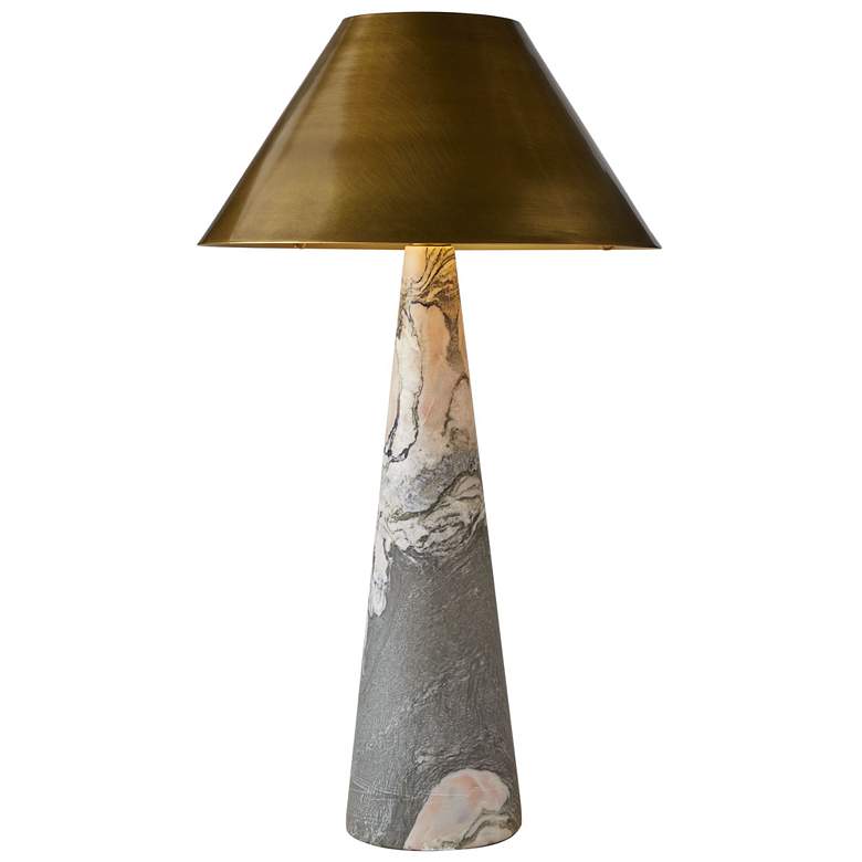 Image 1 Arteriors Chanel Lamp Calacatta Viola Marble Antique Brass