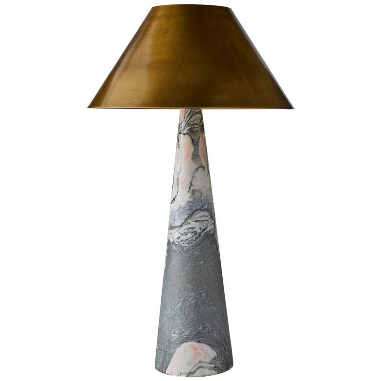 Image 2 Arteriors Chanel Lamp Calacatta Viola Marble Antique Brass more views