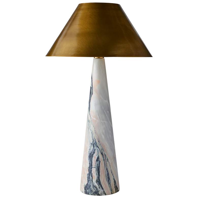 Image 4 Arteriors Chanel Lamp Calacatta Viola Marble Antique Brass more views
