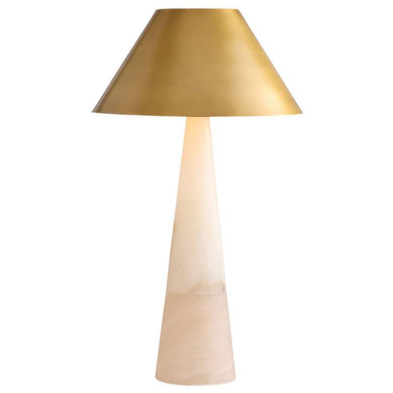 Image 1 Arteriors Chanell White Alabaster Lamp Antique Brass Steel