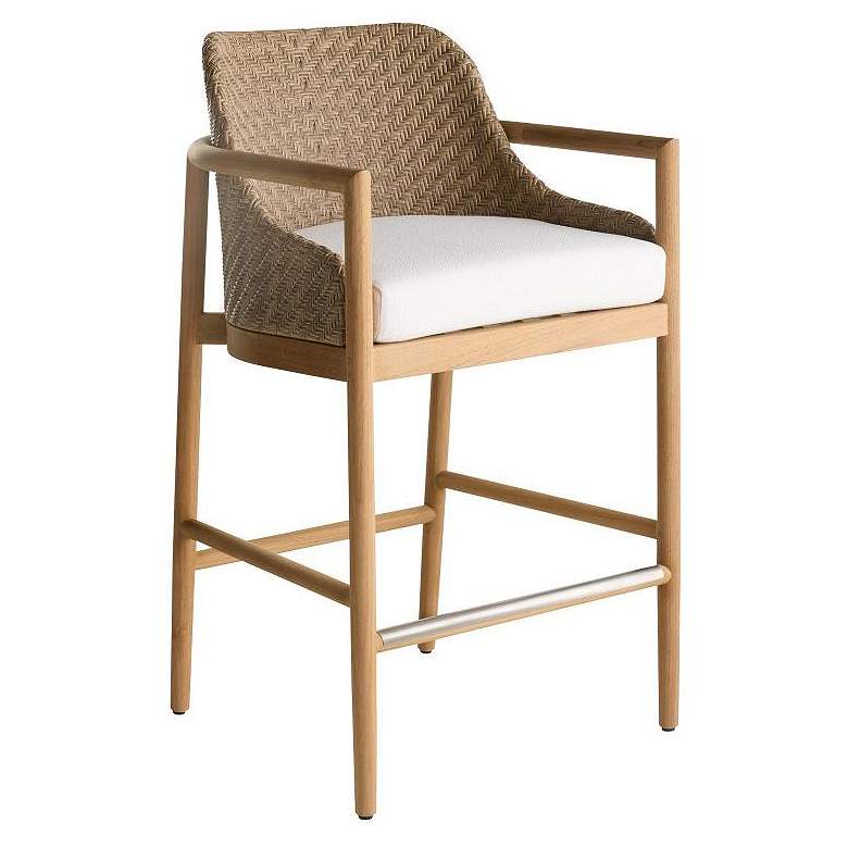 Image 1 Arteriors Chilton Outdoor Bar Stool Pearl Performance Boucle