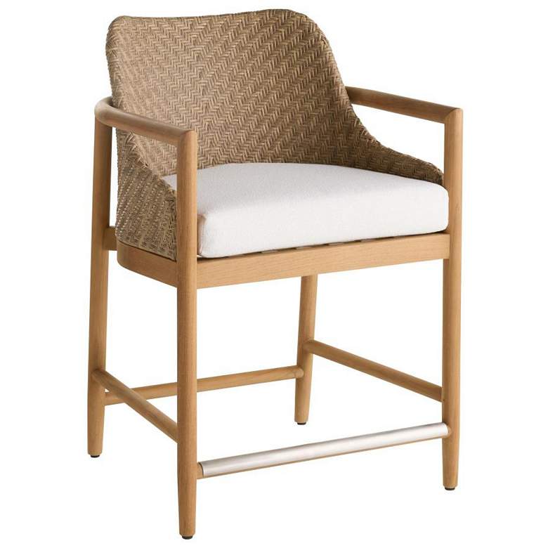 Image 1 Arteriors Chilton Outdoor Counter Stool Pearl Outdoor Performance Boucle