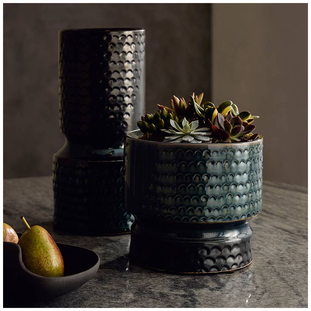 Image 7 Arteriors Cliff Vases, Set of 2 Gunmetal & Teal Reactive more views
