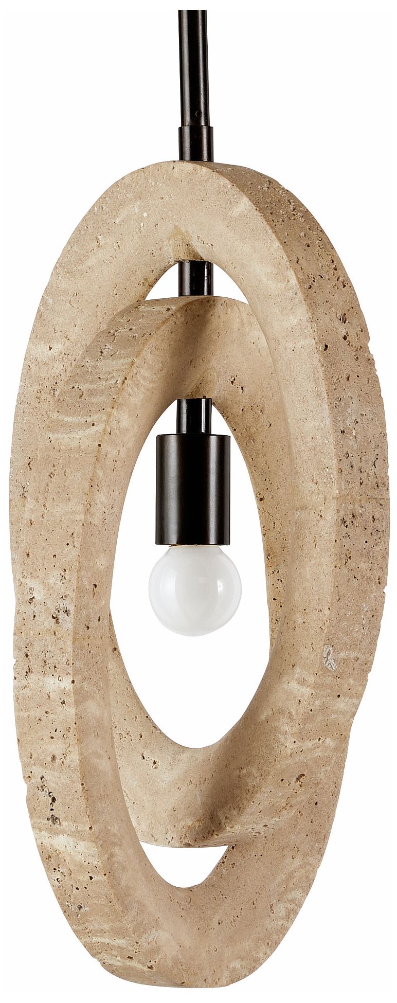 Image 5 Arteriors Collins Pendant Faux Travertine/English Bronze more views