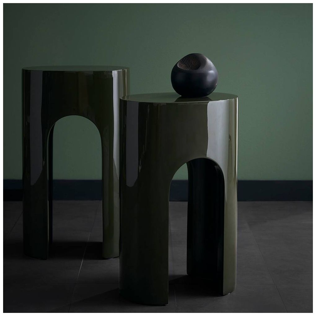 Arteriors Constantine Short Accent Table Dark Moss