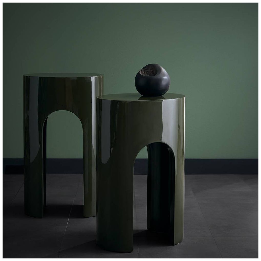 Arteriors Constantine Tall Accent Table Dark Moss