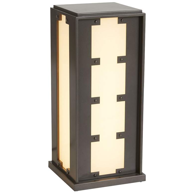 Image 1 Arteriors Corbin Pier mount Outdoor Lantern Aged Iron