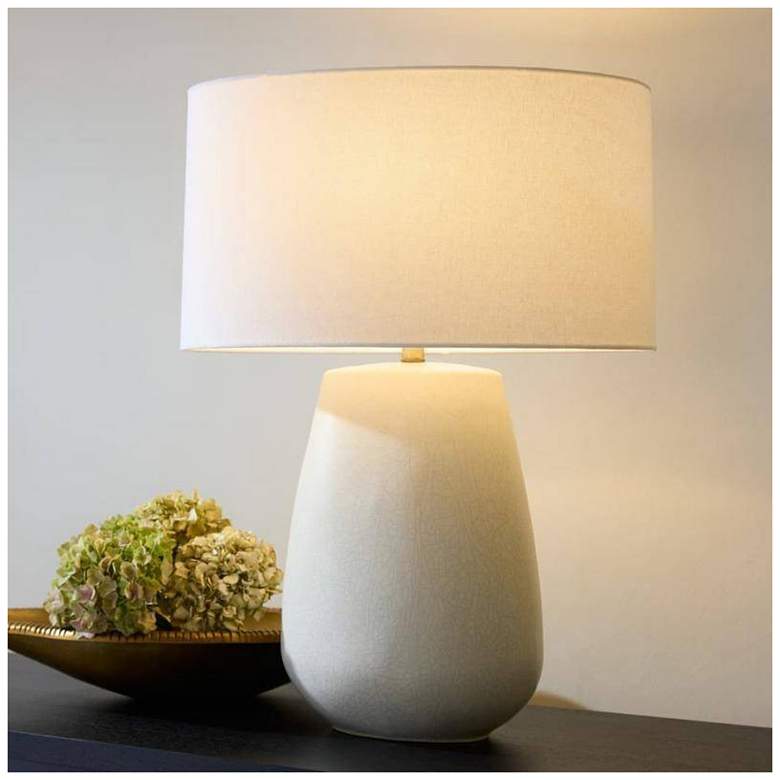 Image 1 Arteriors Deagan Crackle Ceramic Lamp Matte Ivory