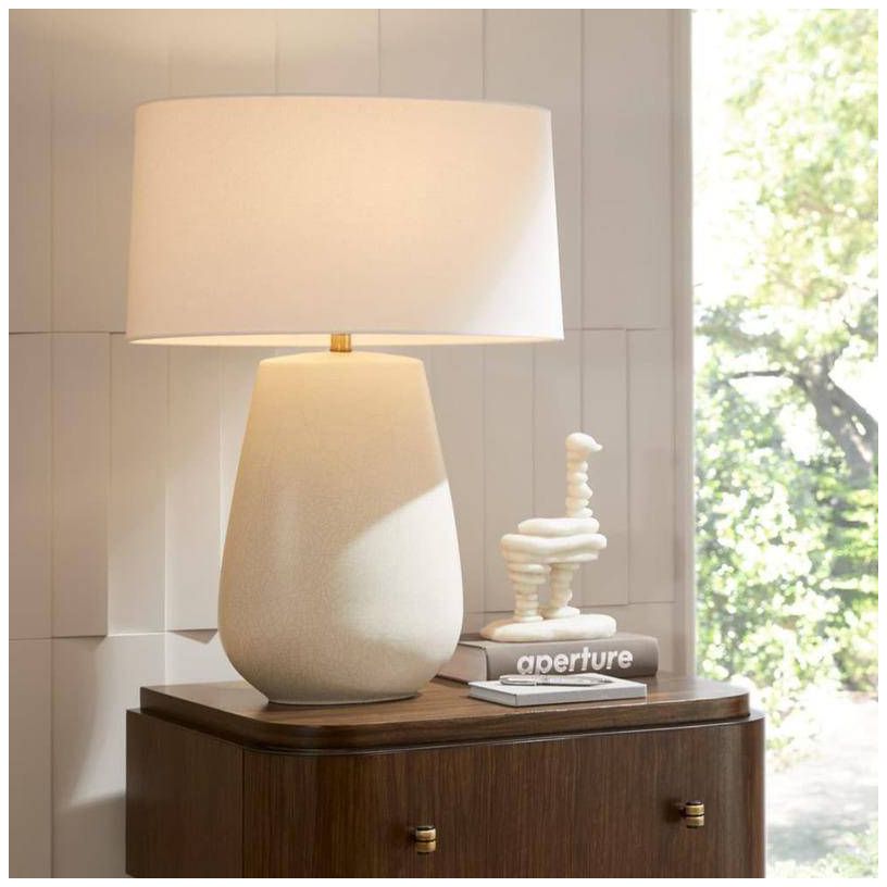 Arteriors Deagan Crackle Ceramic Lamp Matte Ivory