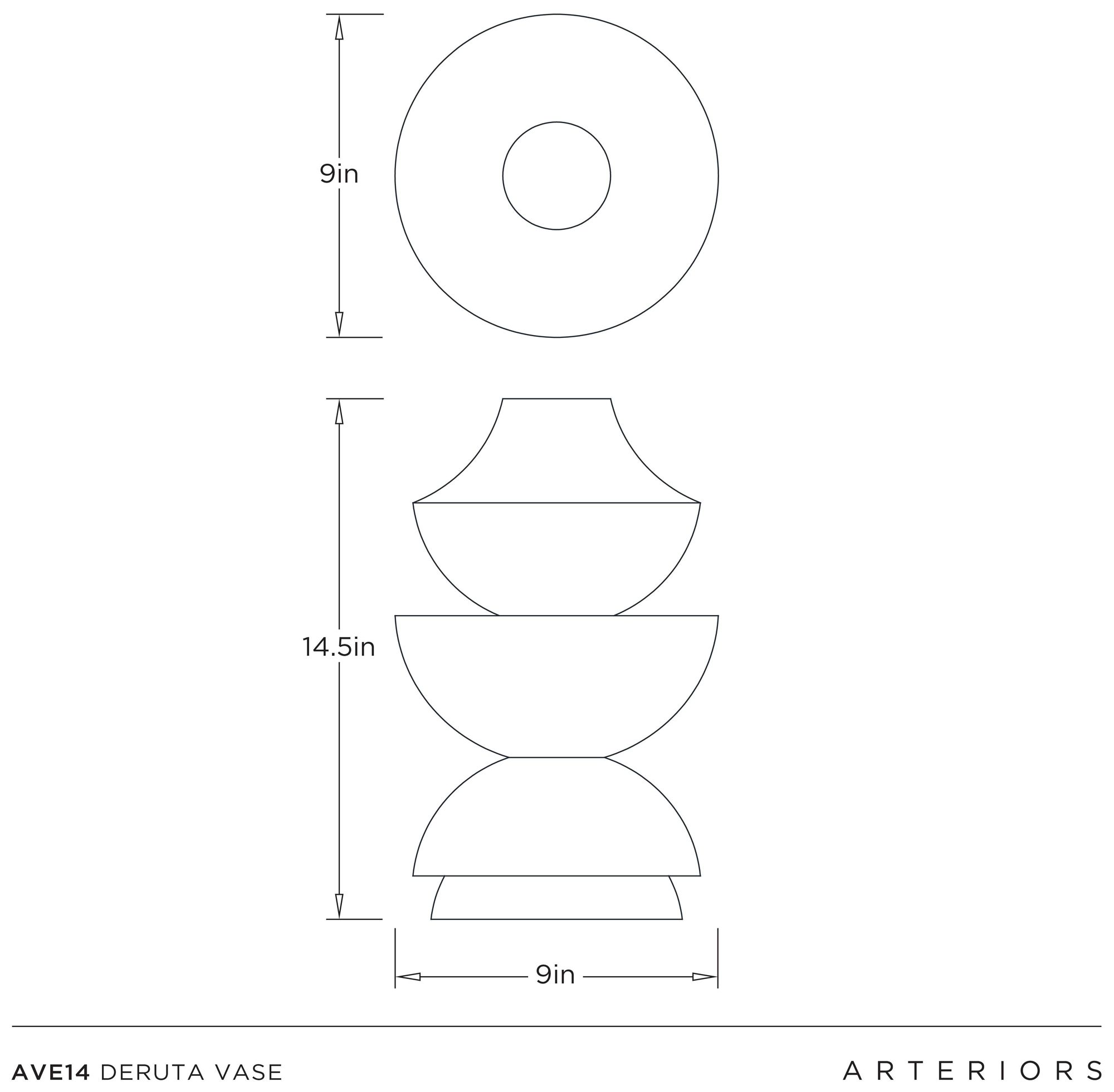 Image 6 Arteriors Deruta Vase Riverstone Reactive more views