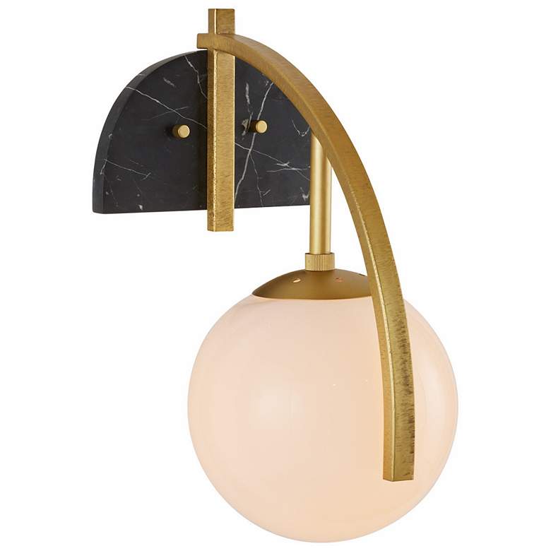 Image 1 Arteriors Dipper Sconce Antique Brass/Black Marble