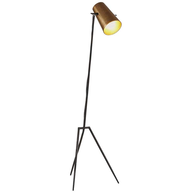 Image 1 Arteriors Draper Floor Lamp Blackened Iron/Antique Brass