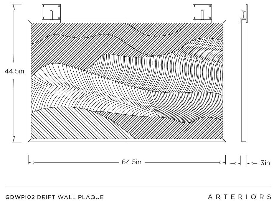 Arteriors Drift Wall Plaque Antique Brass