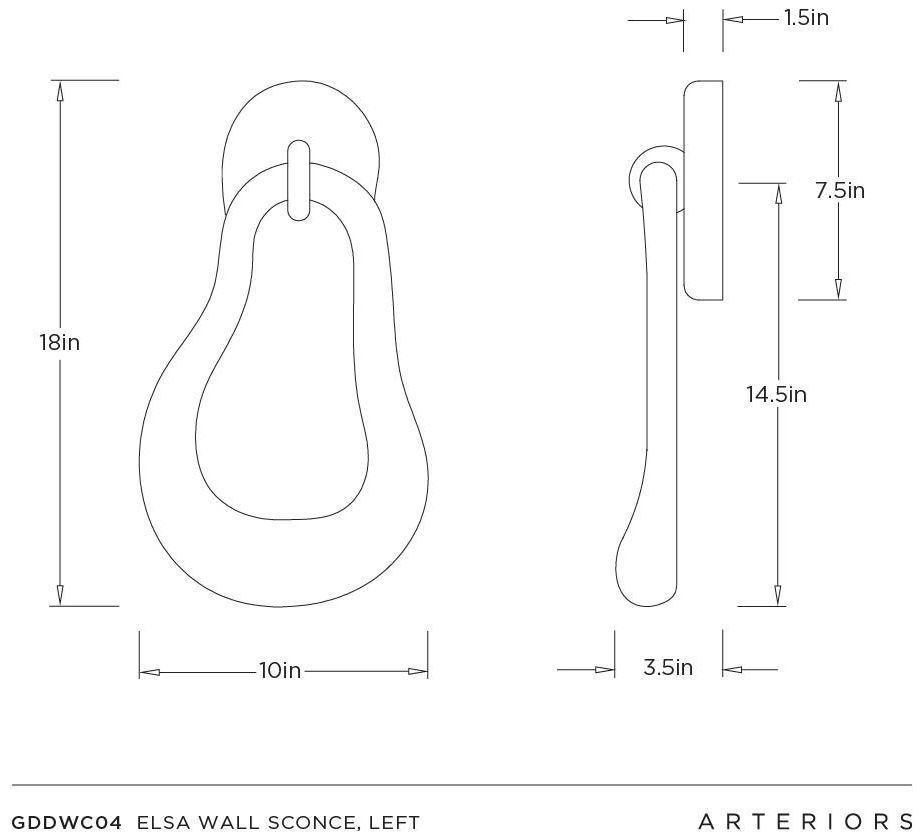 Image 7 Arteriors Elsa Wall Sconce 18" Left White more views