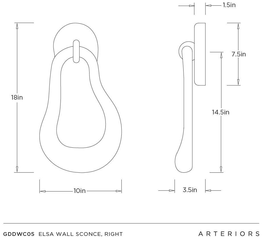 Image 5 Arteriors Elsa Wall Sconce 18" Right White more views