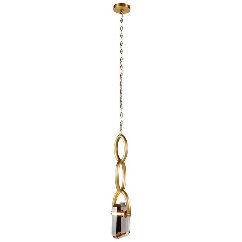 Image 1 Arteriors Estate Pendant LED Smoke Crystal/Antique Brass