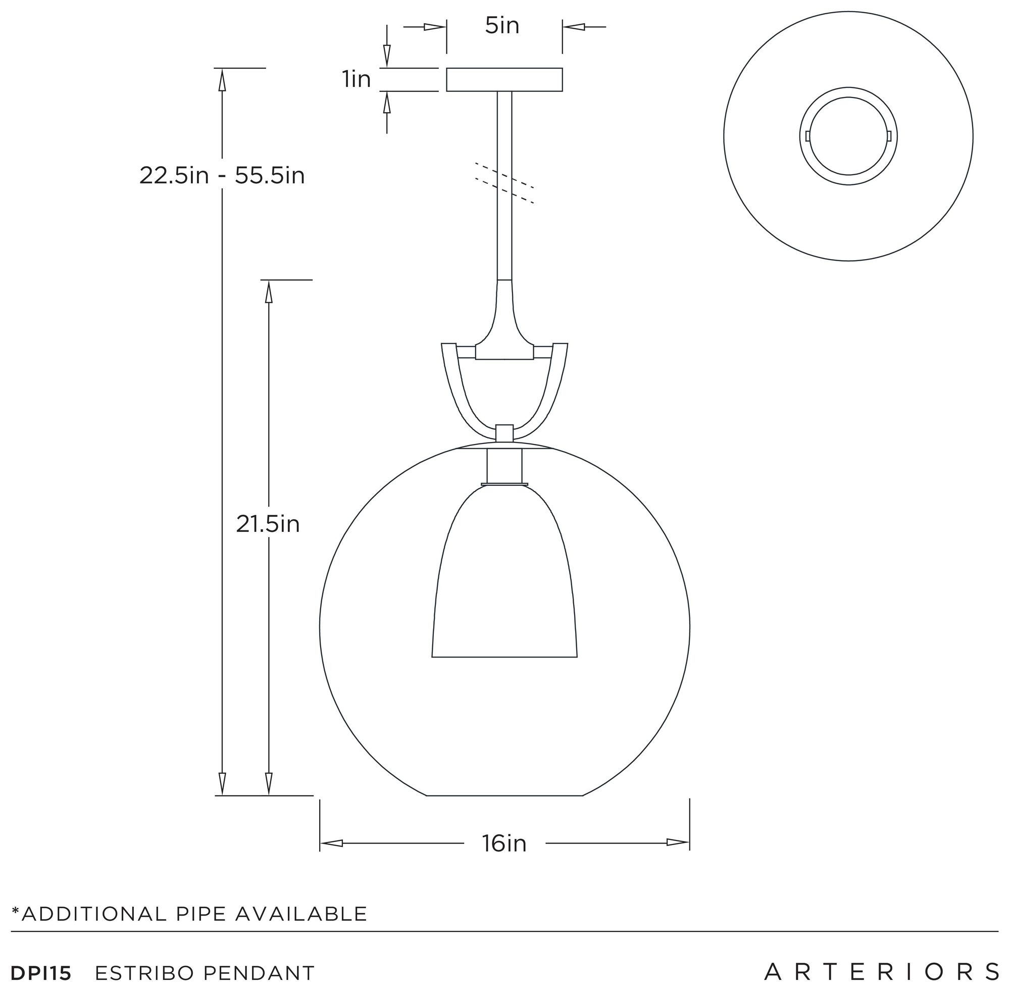 Arteriors Estribo Pendant 16" Clear
