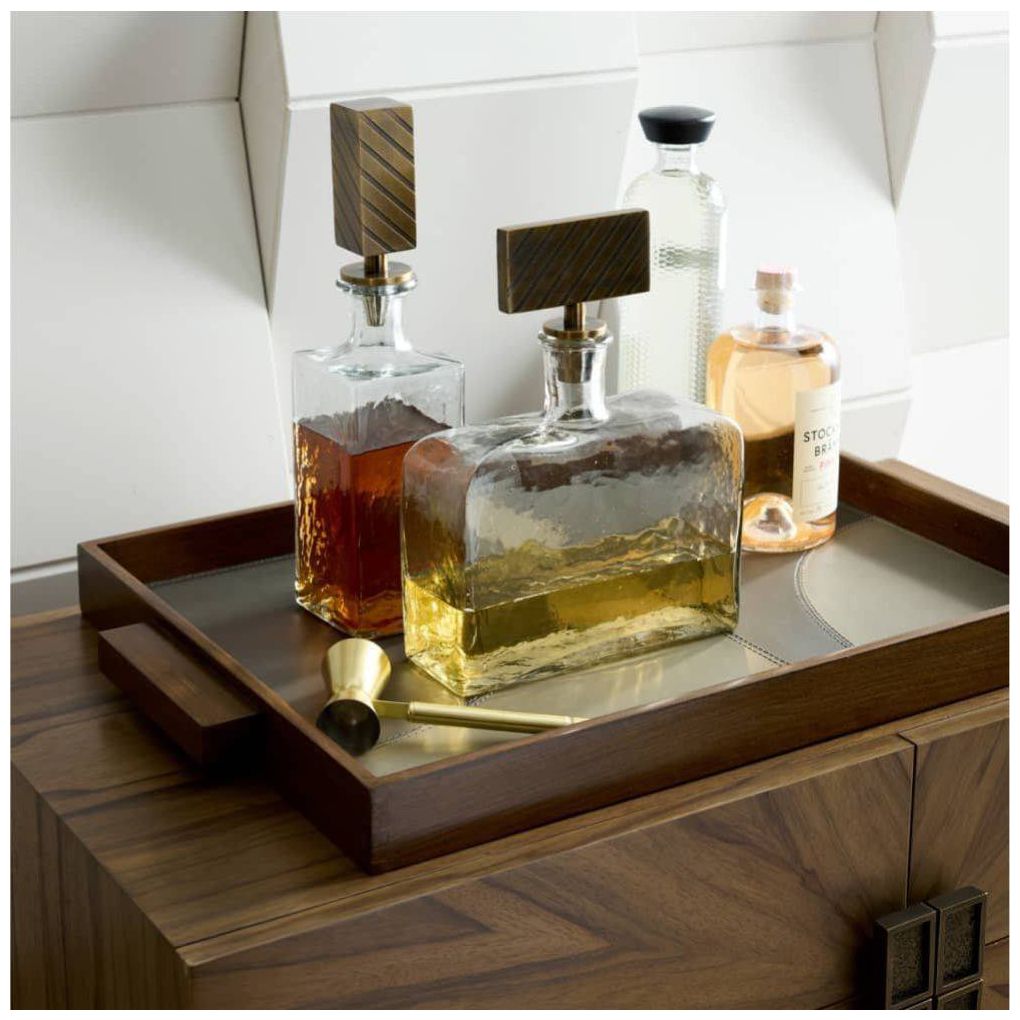 Arteriors  Fabio Tray Morel Graphite, Walnut