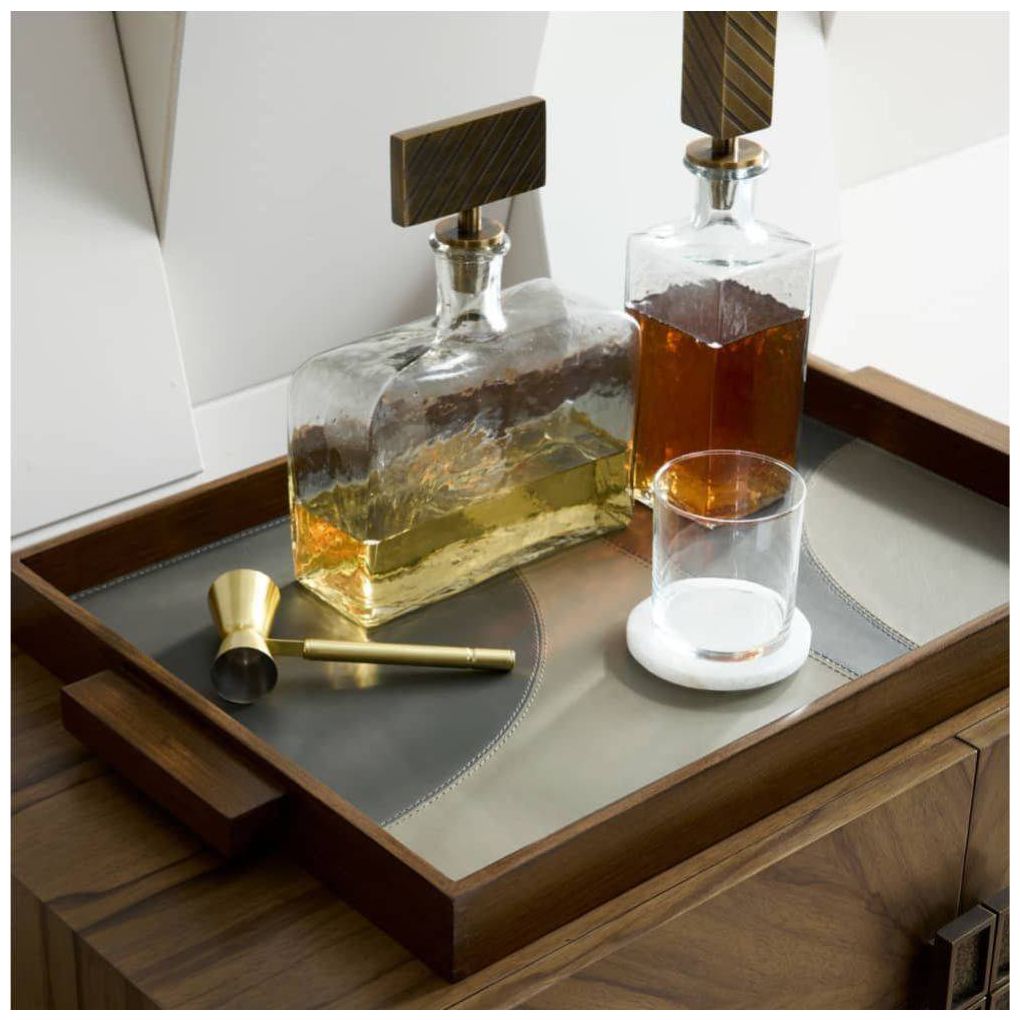 Arteriors  Fabio Tray Morel Graphite, Walnut