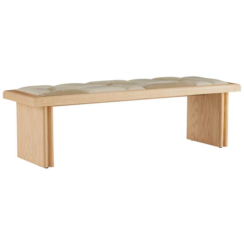 Image 1 Arteriors Fairfield Bench Greige Leather