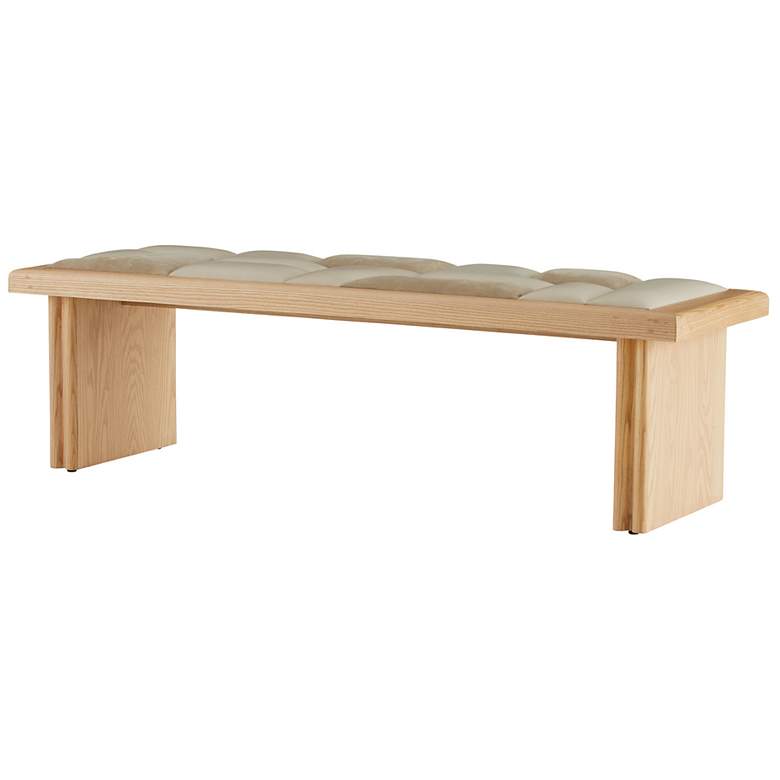 Image 2 Arteriors Fairfield Bench Greige Leather more views