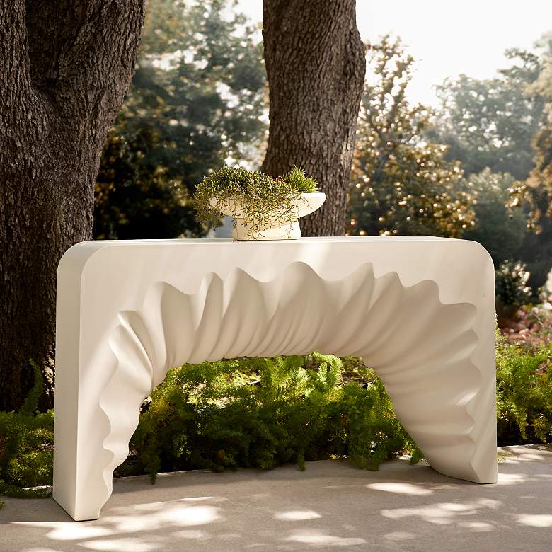 Image 1 Arteriors Farely Outdoor Console Ivory