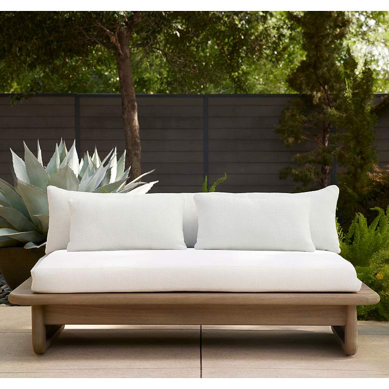 Image 1 Arteriors Fargo Outdoor Settee Shale Outdoor Texture