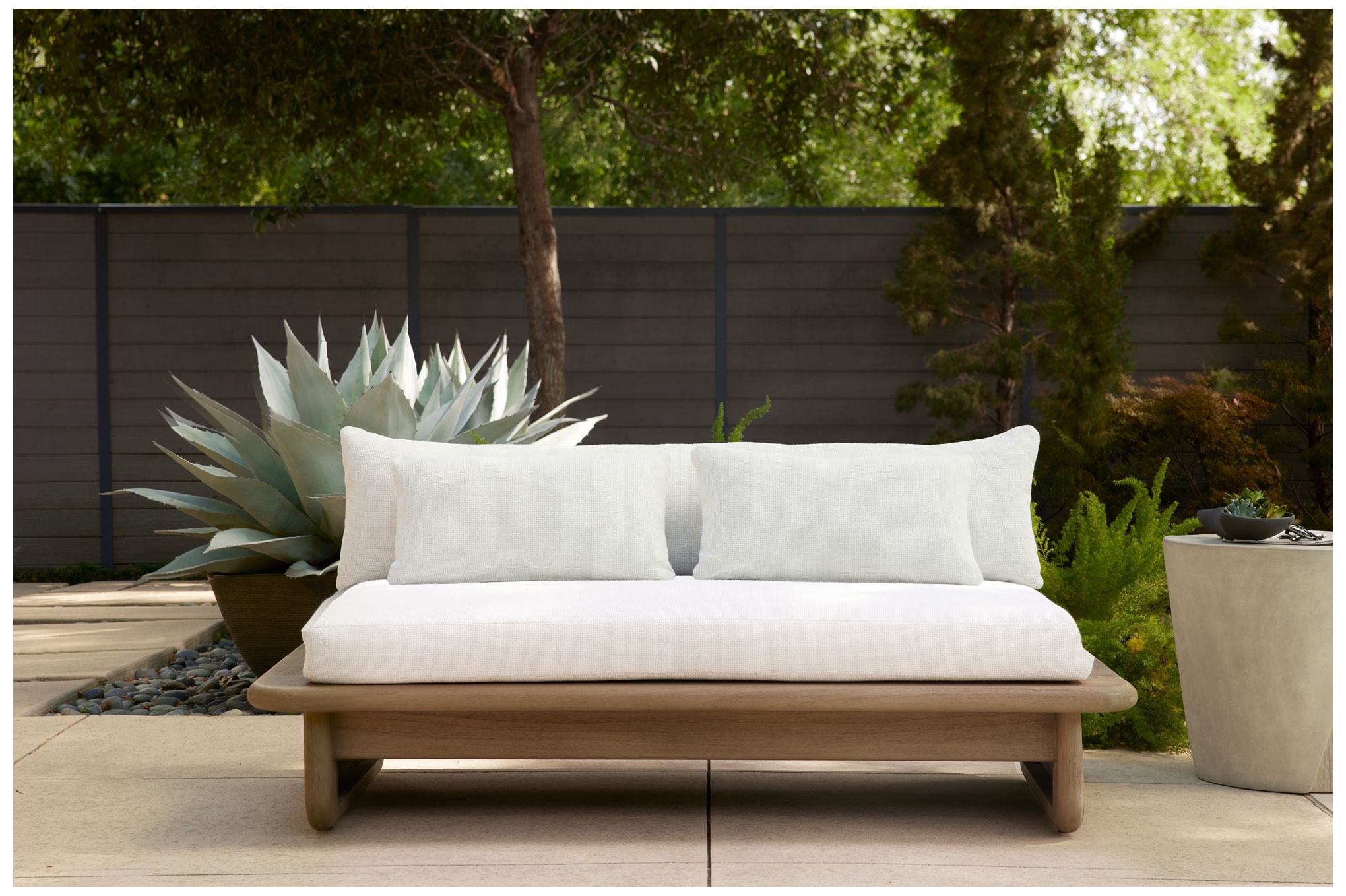 Arteriors Fargo Outdoor Settee Shale Outdoor Texture