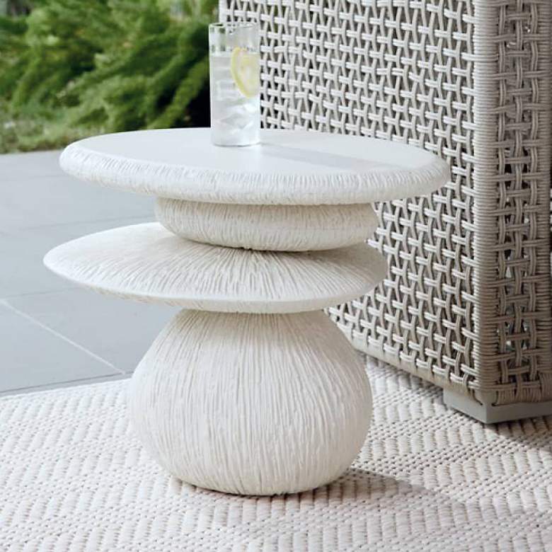 Image 1 Arteriors Felicia Outdoor Accent Table Ivory