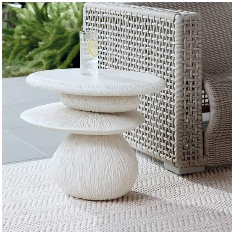 Image 6 Arteriors Felicia Outdoor Accent Table Ivory more views