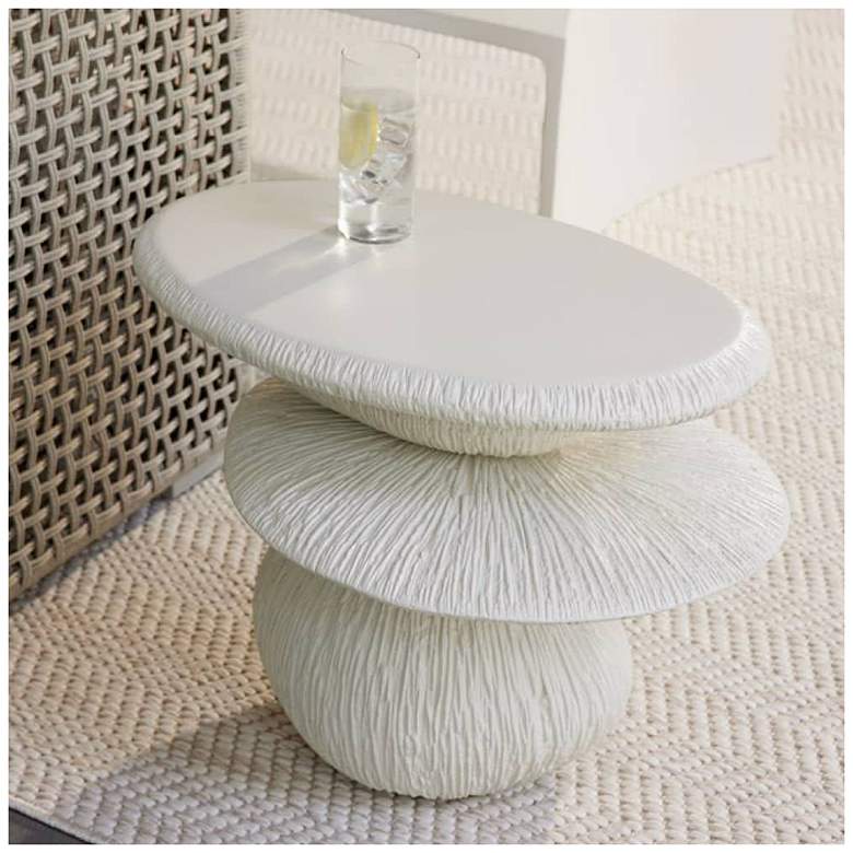 Image 7 Arteriors Felicia Outdoor Accent Table Ivory more views