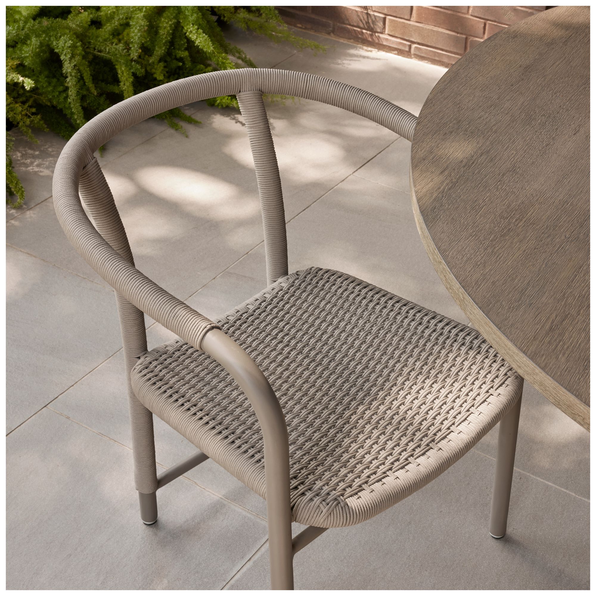 Arteriors Feller Outdoor Dining Chair Fossil Synthetic Rope