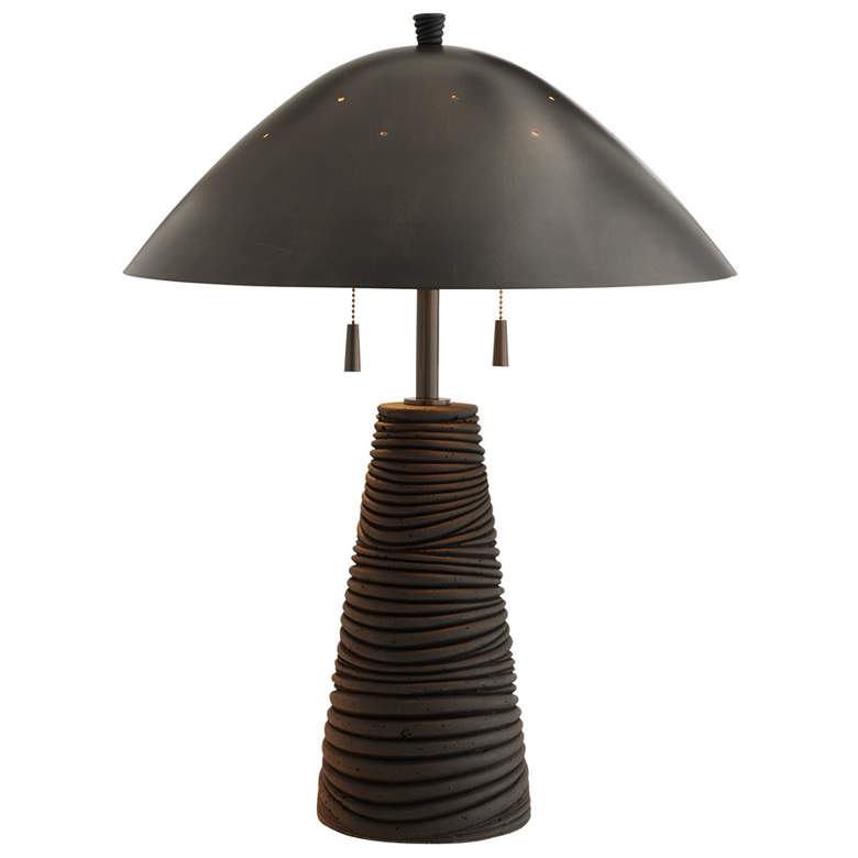 Image 1 Arteriors Fender Lava Stone Lamp Black