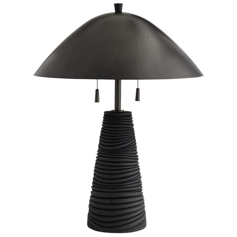 Image 3 Arteriors Fender Lava Stone Lamp Black more views