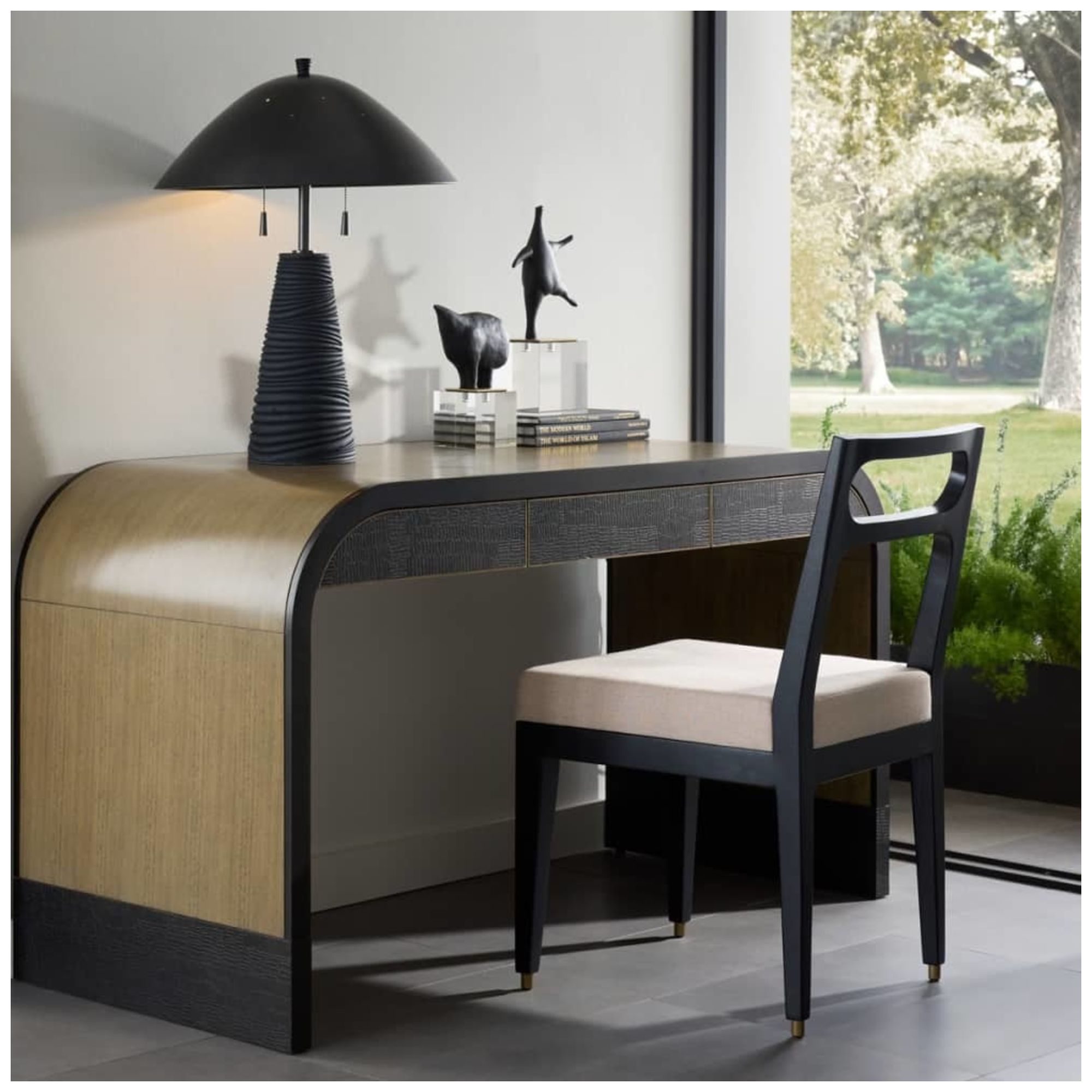 Image 7 Arteriors Fender Lava Stone Lamp Black more views