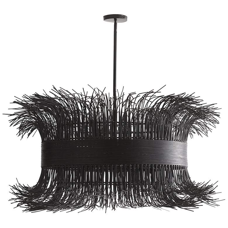 Image 1 Arteriors- Filamento Chandelier- 42 inch Black Stained Rattan, Black
