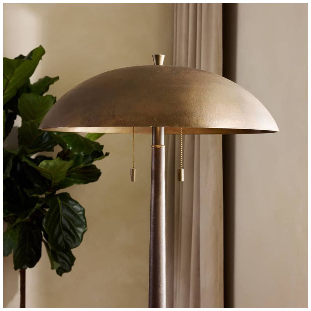Arteriors  Fleetwood  Aluminum Floor Lamp Vintage Brass