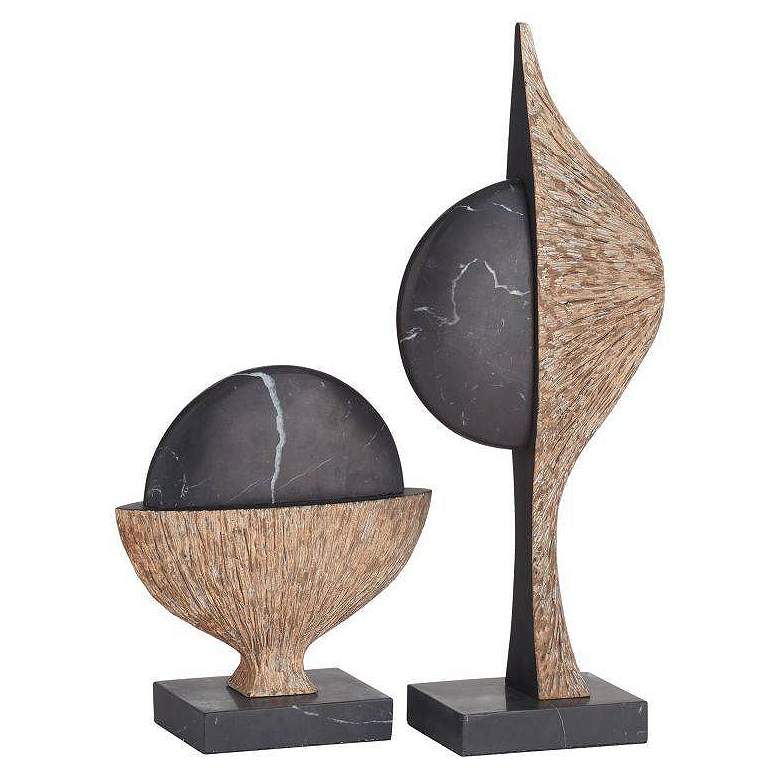 Image 1 Arteriors Flojo Sculptures, Set of 2 Black