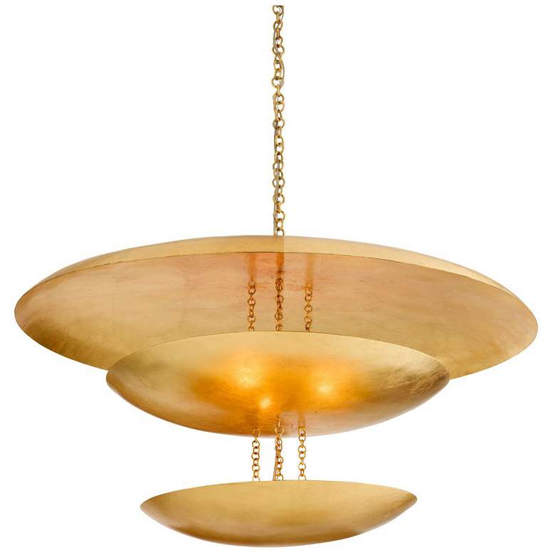 Image 1 Arteriors Florko Grand Chandelier 42" Gold Leaf